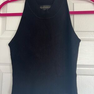 Black Sleeveless Ribbed Top